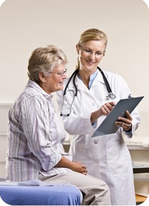 Doctor with elderly patient.